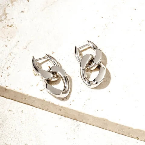 Cuban Chain Earrings- Sterling Silver — product image 1