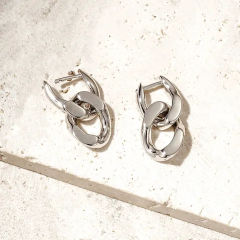 Cuban Chain Earrings- Sterling Silver — product image 3