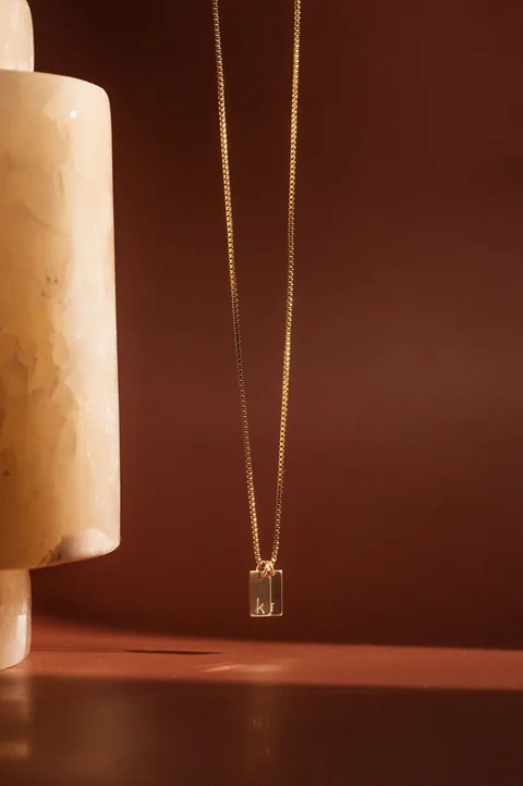 Box Initial Necklace - 14k Gold Filled — product image 5