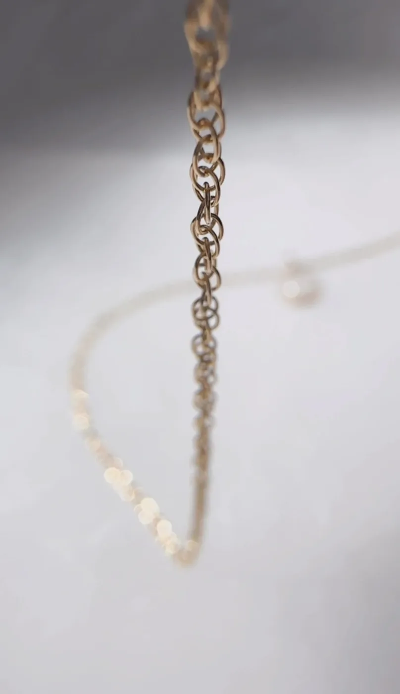 Cremation Roped Chain Necklace - 14K Solid Gold — product image 5