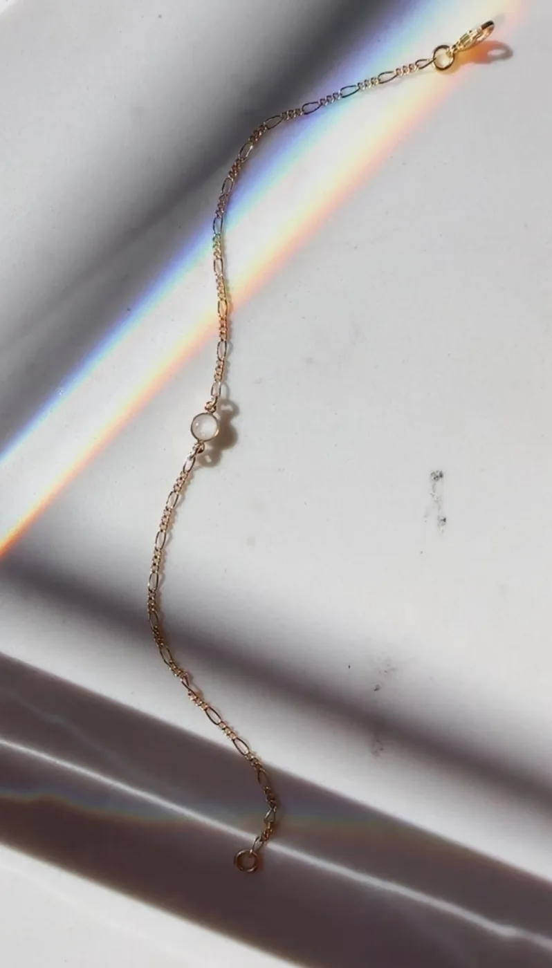 Mothers Milk Figaro Chain Bracelet- 14K Solid Gold — product image 2