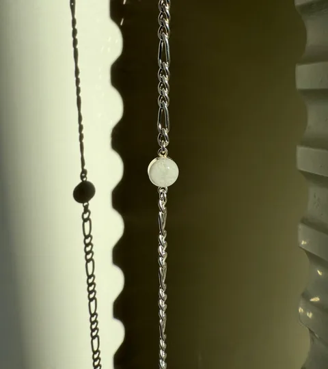 Cremation Thick Figaro Bracelet- Sterling Silver — product image 3