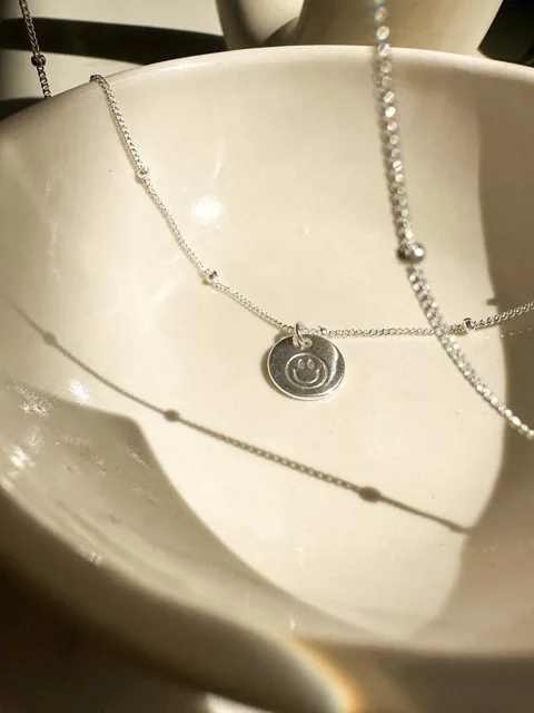 Smiley Face Necklace - Sterling Silver — product image 3