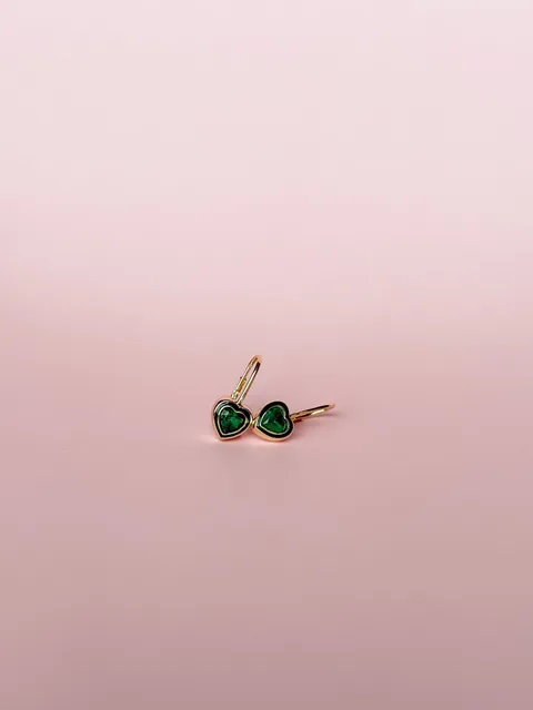 Emerald Heart Earrings- 14K Gold Filled — product image 2