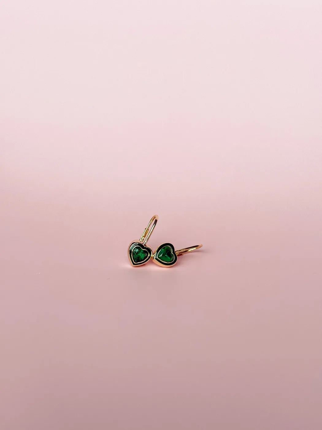 Emerald Heart Earrings- 14K Gold Filled — product image 2