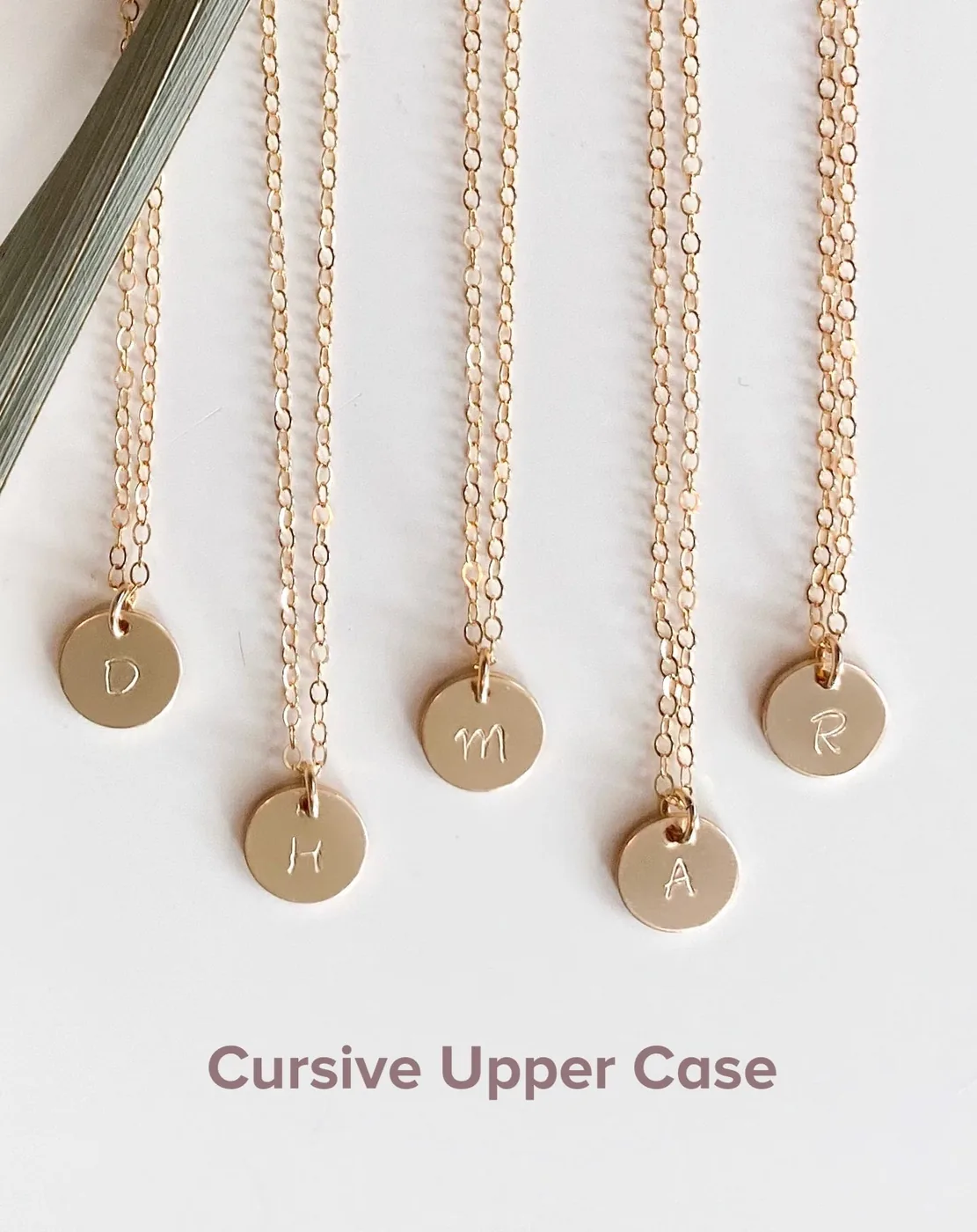 Initial Pendant Flat Cable Necklace - Personalized - 14k Gold Filled — product image 2