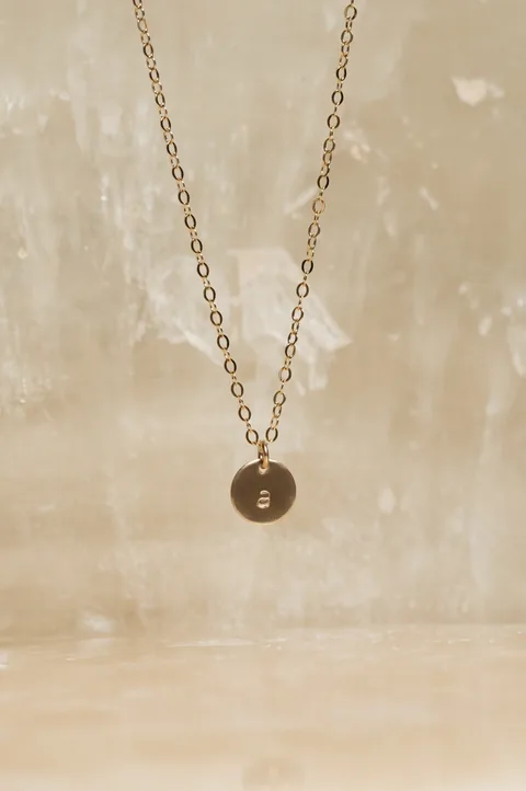 Initial Pendant Flat Cable Necklace - Personalized - 14k Gold Filled — product image 4
