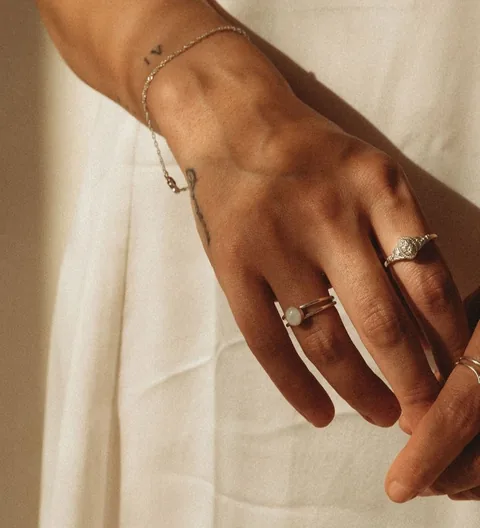 Cremation Double Band Circle Ring - Sterling Silver — product image 6