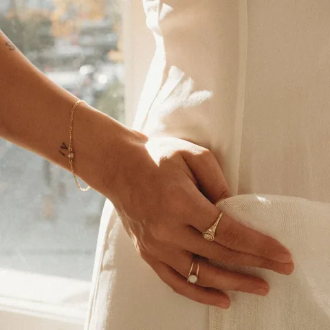 Cremation Figaro Chain Bracelet- 14K Gold Filled — product image 3