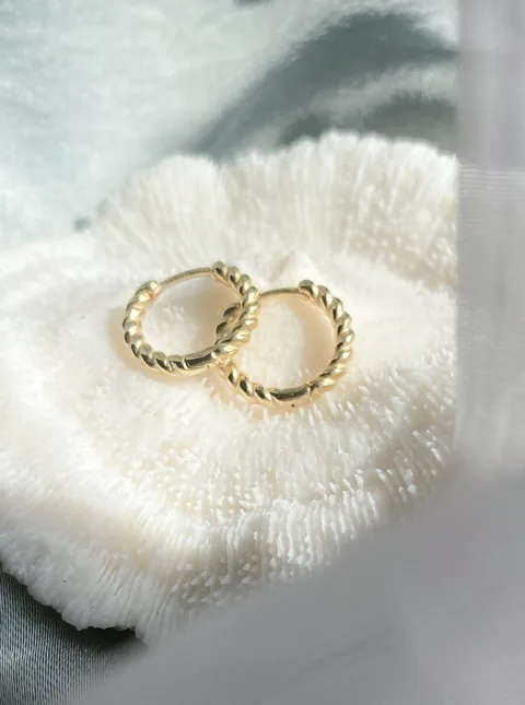 Roped Hinge Hoops - 14k Gold Filled — product image 4