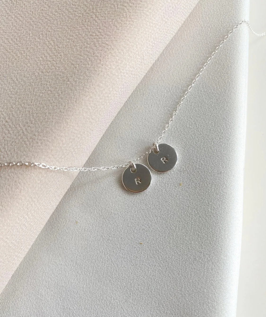 Initial Pendant Cable Chain Necklace - Sterling Silver — product image 1