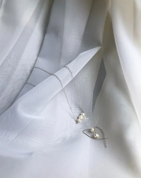 Three Pearl Necklace - Sterling Silver — product image 8