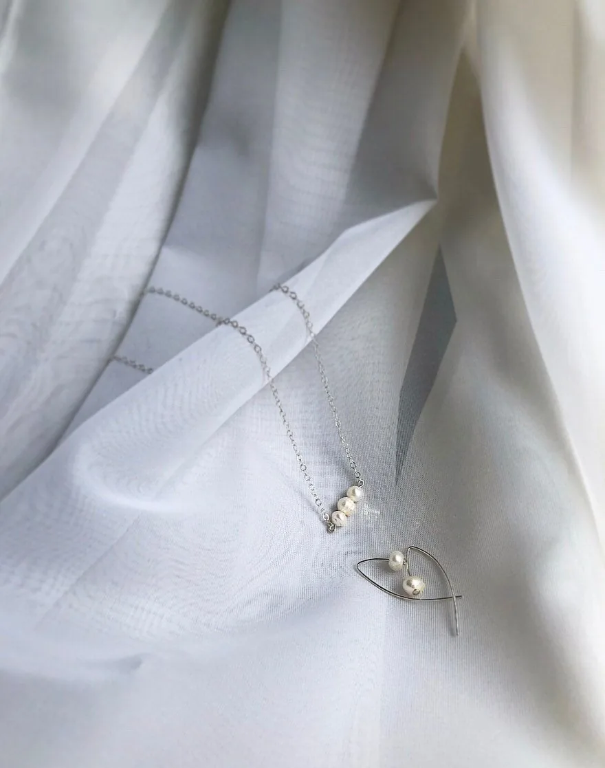 Three Pearl Necklace - Sterling Silver — product image 8