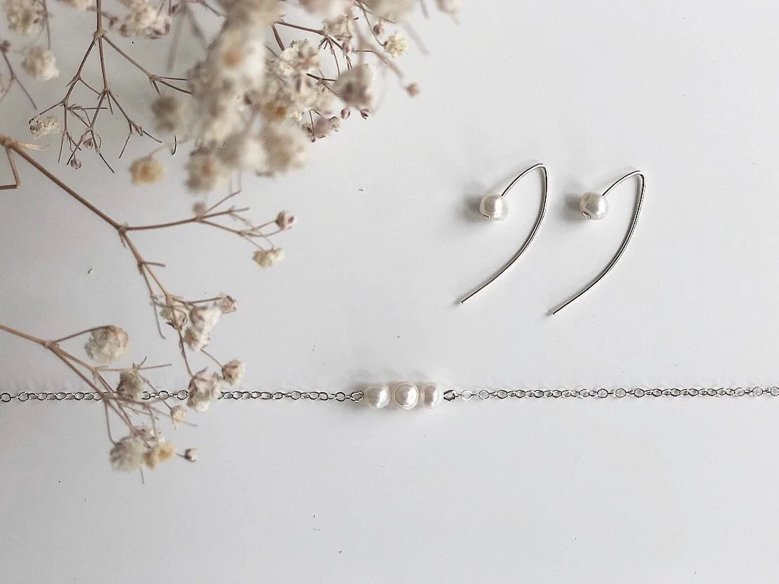 Three Pearl Necklace - Sterling Silver — product image 5
