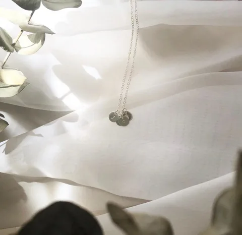 Initial Pendant Cable Chain Necklace - Sterling Silver — product image 4