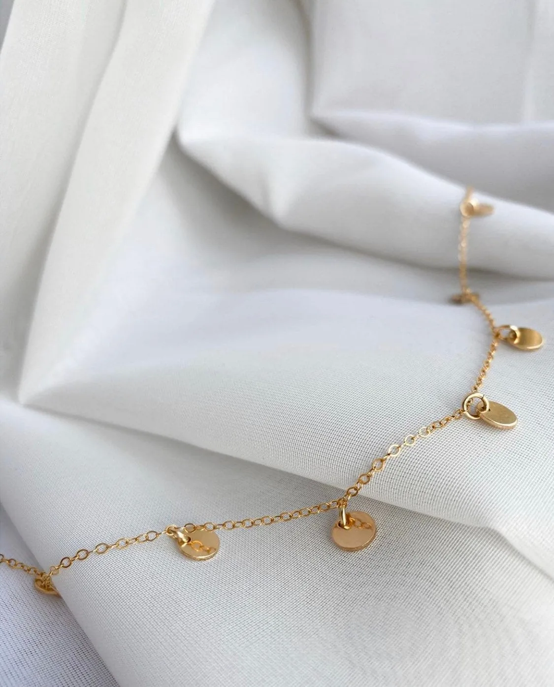 Multi-Pendant Flat Cable Necklace - Personalized - 14k Gold Filled — product image 1