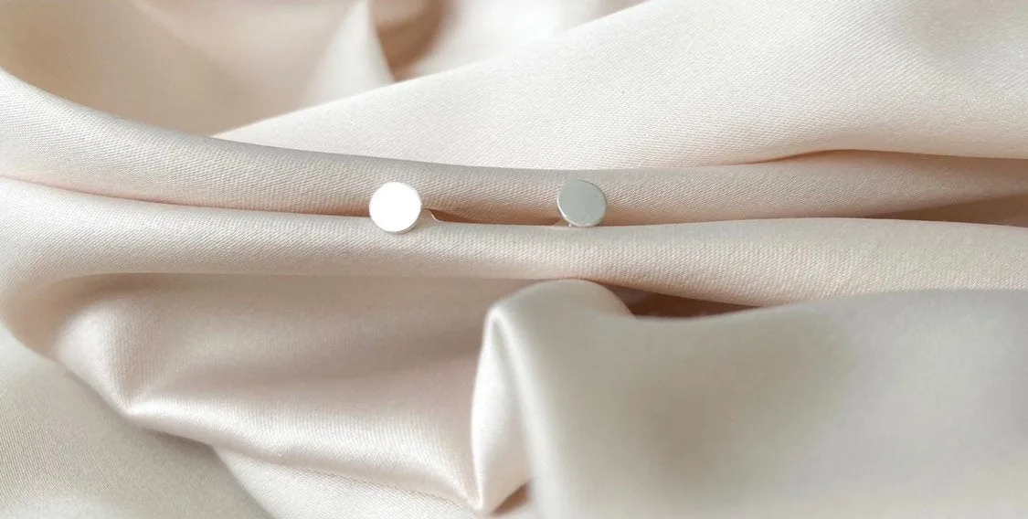 Flat Round Stud Earrings - Sterling Silver — product image 4