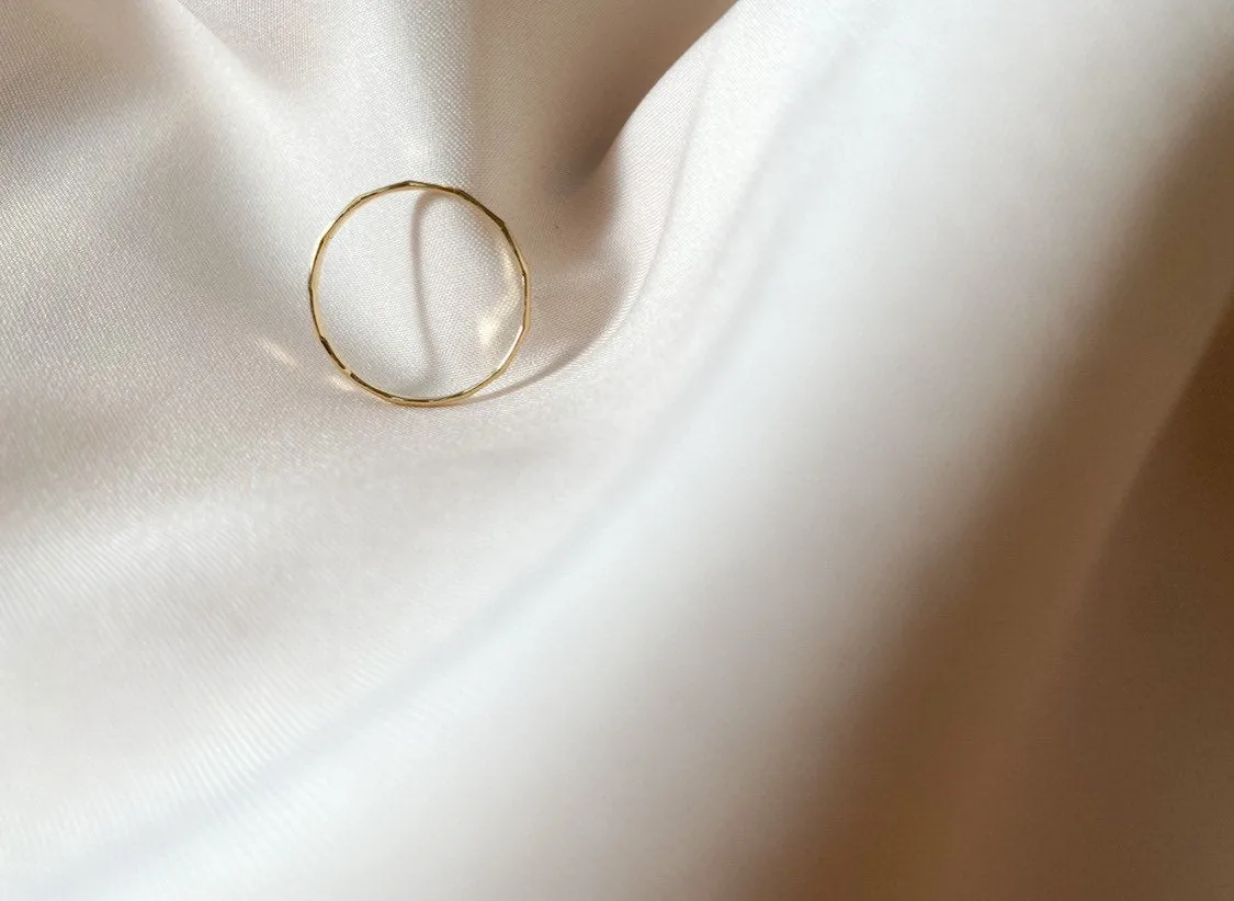 Hammered Skinny Ring - 14k Gold Filled — product image 2