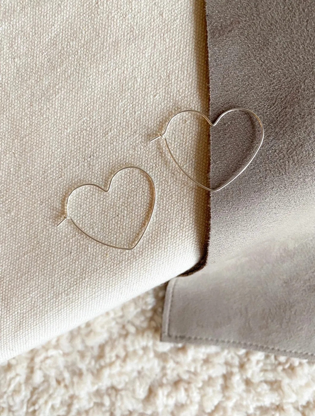 Heart Hoop Earrings - Sterling Silver — product image 3