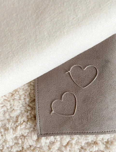 Heart Hoop Earrings - Sterling Silver — product image 4