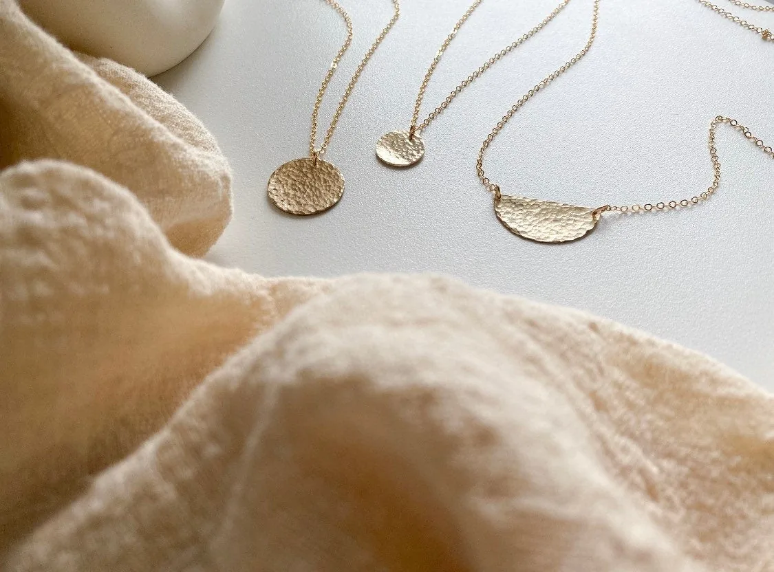 Hammered Medallion Necklace - 14K Gold Filled — product image 10