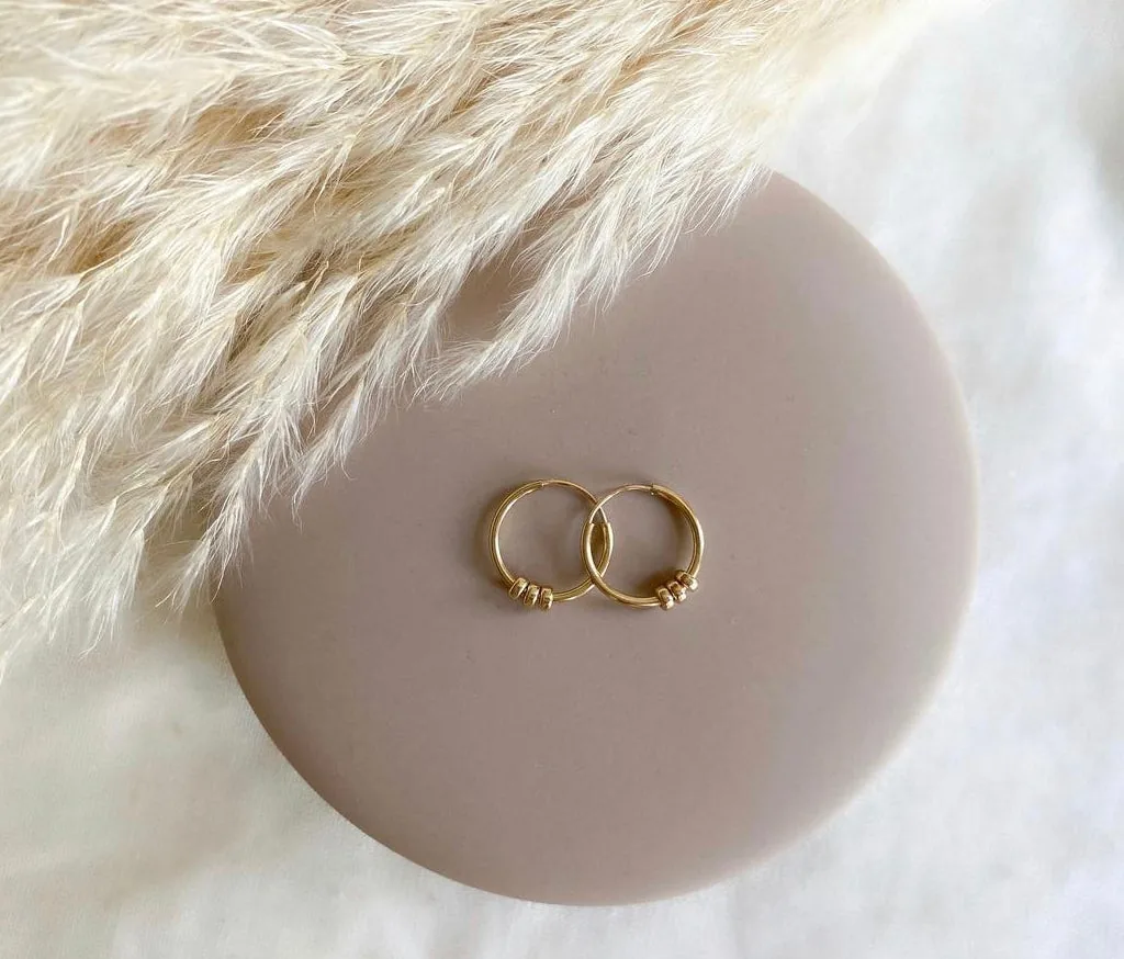 Beaded Hoops - 14k Gold Filled — product image 4