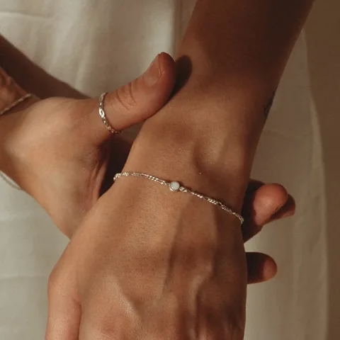 Cremation Skinny Figaro Bracelet- Sterling Silver — product image 2