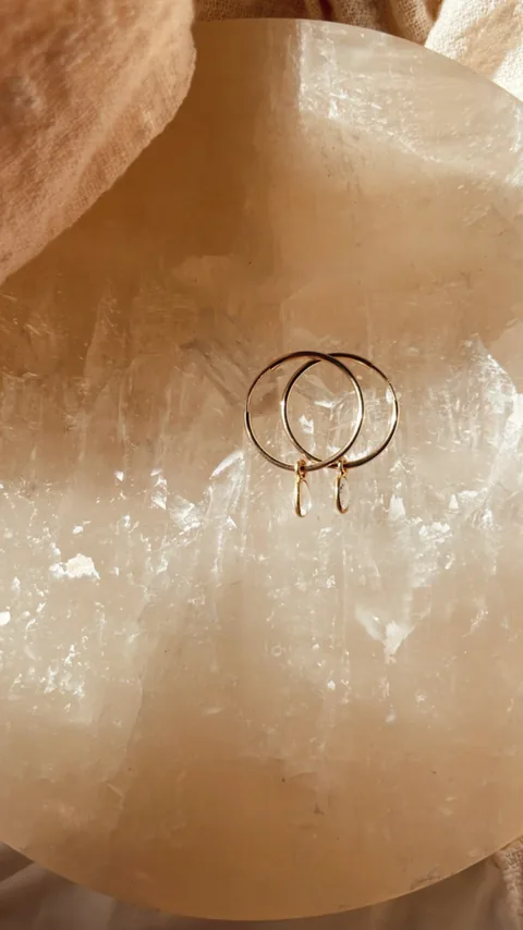 Large Crystal Hoops - 14k Gold Filled — product image 8
